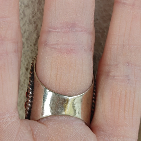 Artisan Orange and Turquoise Ring - Picture 8 of 14